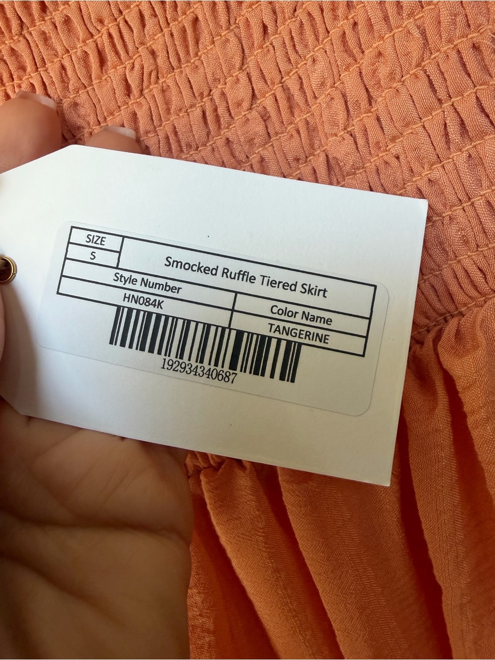Free The Roses Smocked Ruffle Tiered Maxi Skirt Tangerine NWT Small - Picture 4 of 9